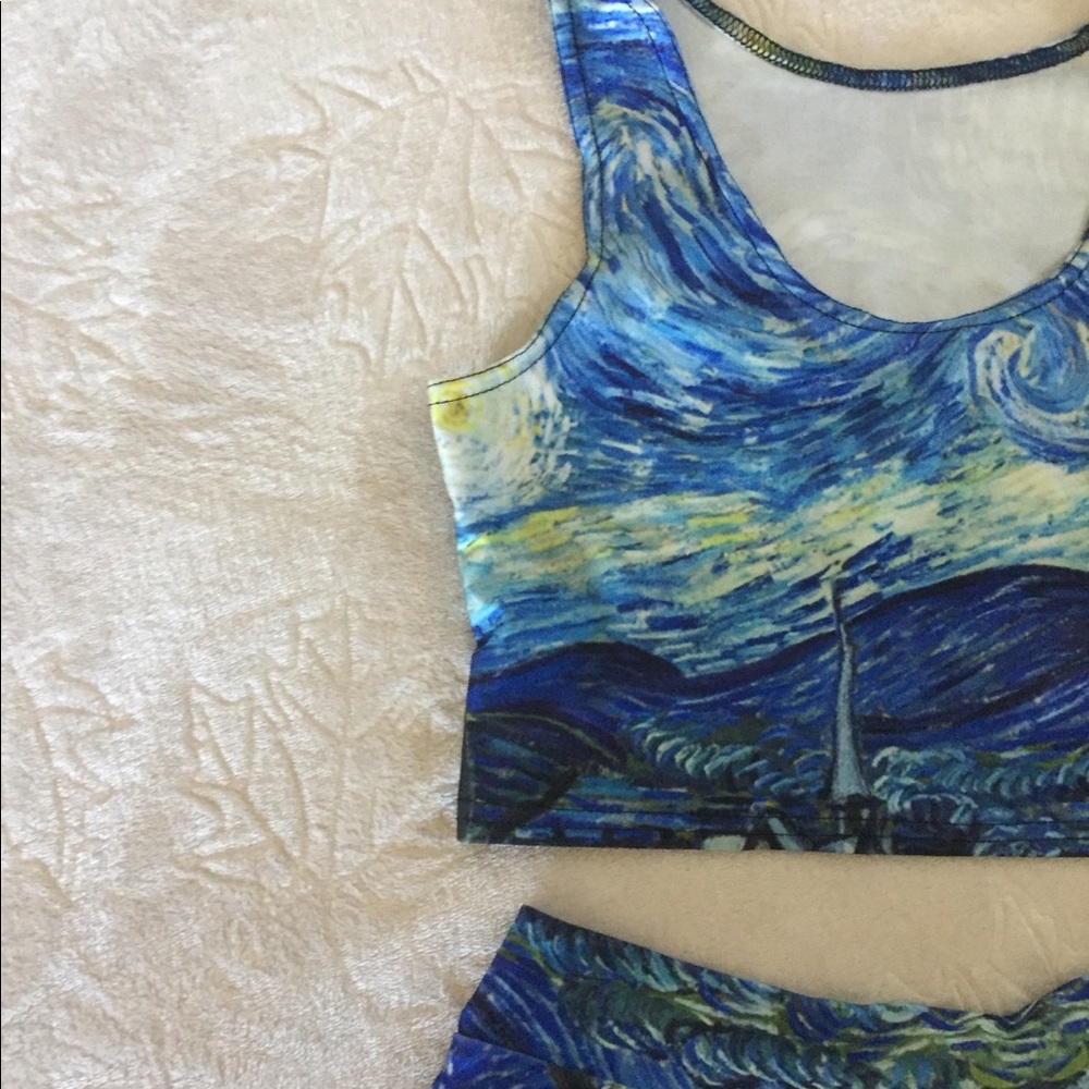 2 piece matching skirt and crop top set